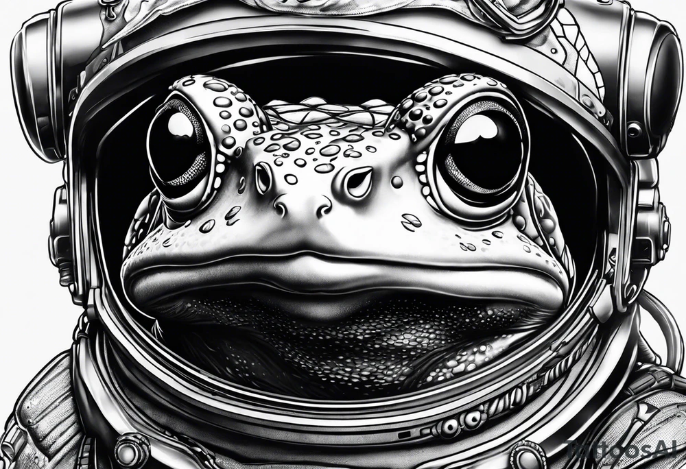 Toad with astronaut suit helmet tattoo idea