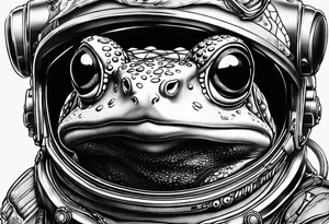 Toad with astronaut suit helmet tattoo idea