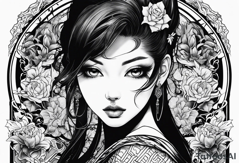 Tomie manga style tattoo tattoo idea