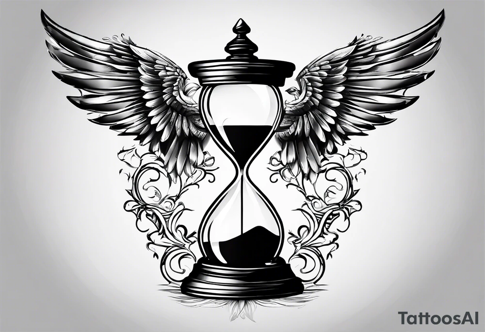hourglass with wing carpe diem for men tattoo idea
