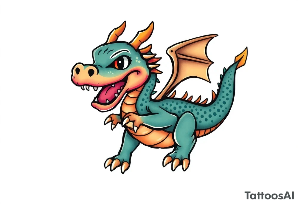 anthropomorphic dragon tattoo idea