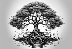 a tree with roots tattoo idea