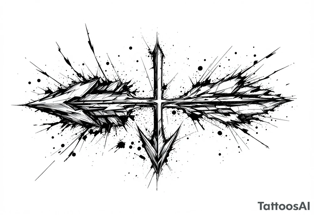 one arrow the look down tattoo idea