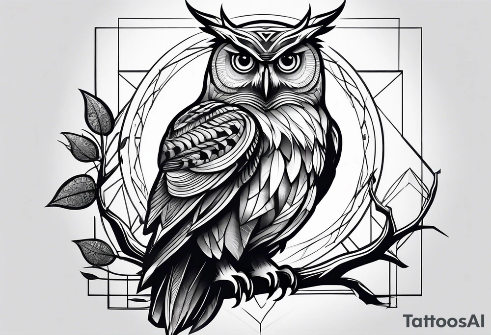 Owl with baby inside tattoo idea