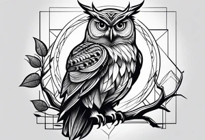 Owl with baby inside tattoo idea