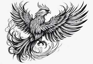 phoenix coming from flames tattoo idea