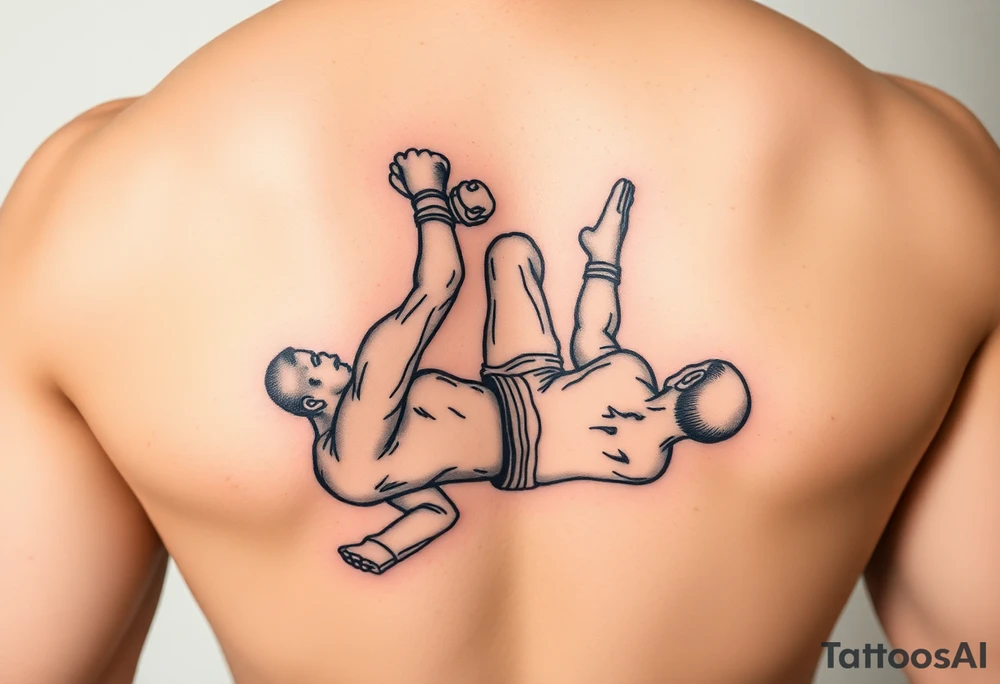 Knocked down fighter getting up tattoo idea