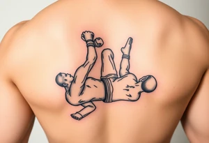 Knocked down fighter getting up tattoo idea