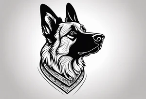 German shepherd ears tattoo idea