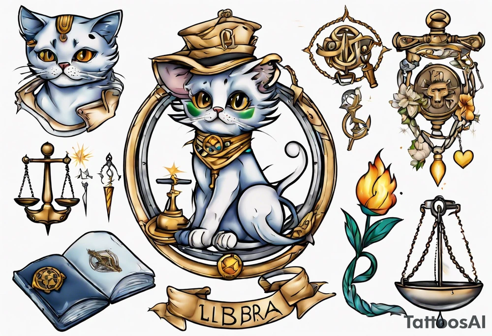 Cat pride Massachusetts libra tattoo idea