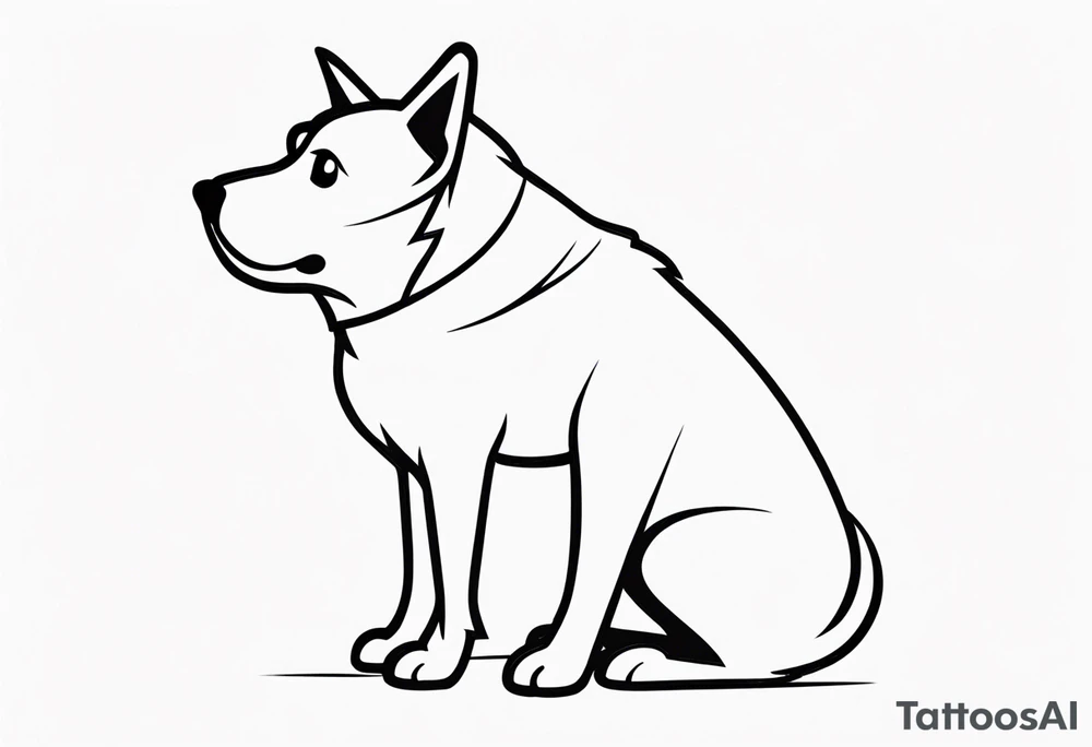 cartoon dog whistling tattoo idea