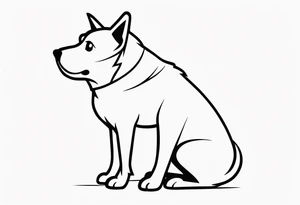 cartoon dog whistling tattoo idea