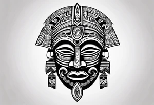 West African tribal mask simple tattoo idea