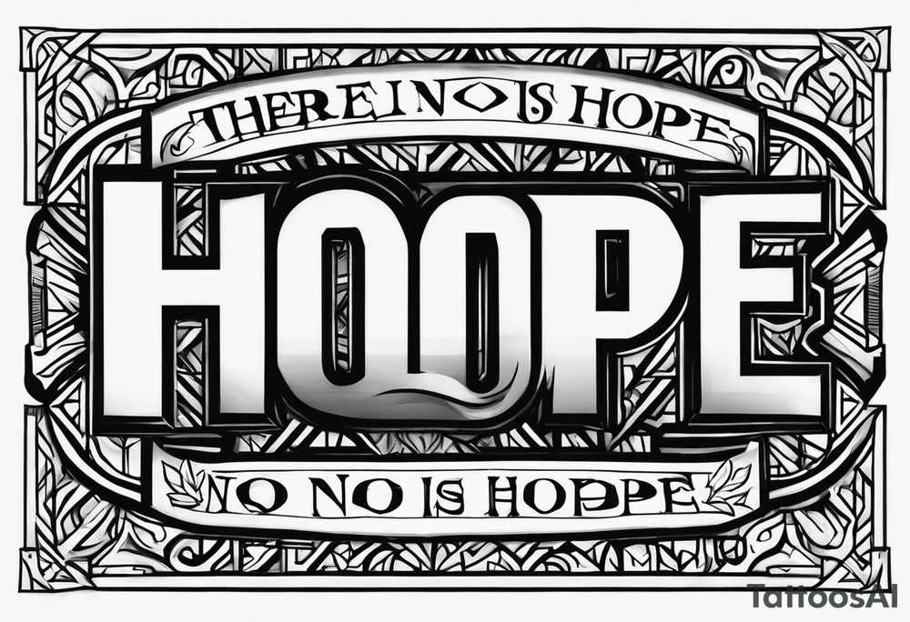 The words: "there is no hope" are crossed out tattoo idea