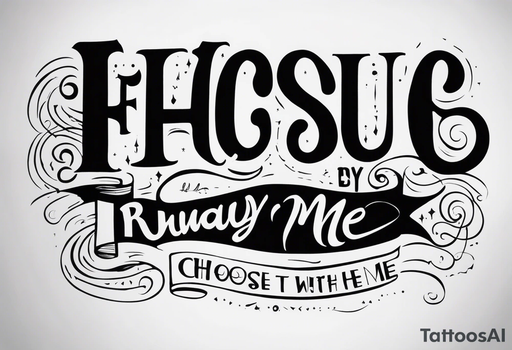 create a tatto using the next lyric: "If you choose to run away with me" tattoo idea