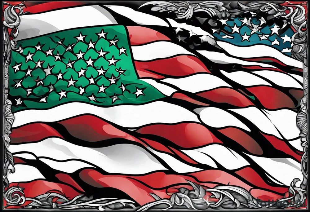 red black and green american flag tattoo idea