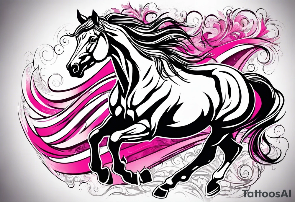 Turn pink ribbon into bucking horse
Breast cancer tattoo idea