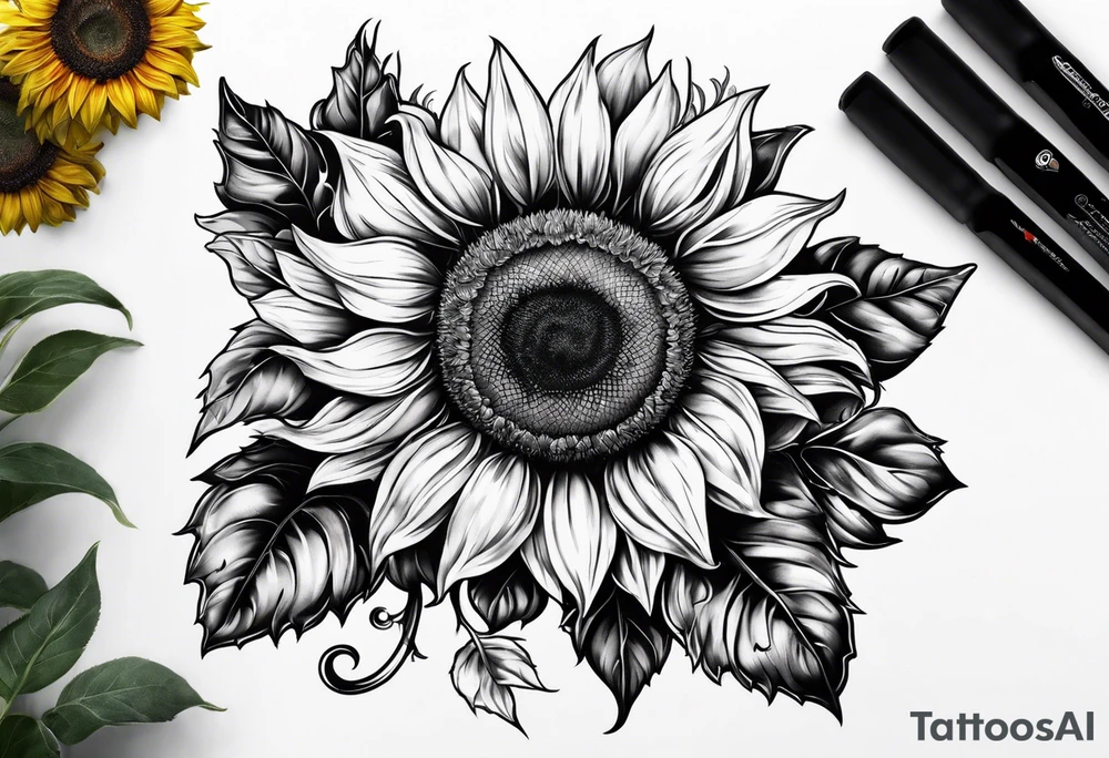 a sunflower tattoo idea