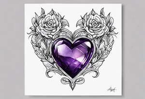 Amethyst heart tattoo idea