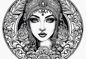 small round tattoo with open in the middle tattoo idea