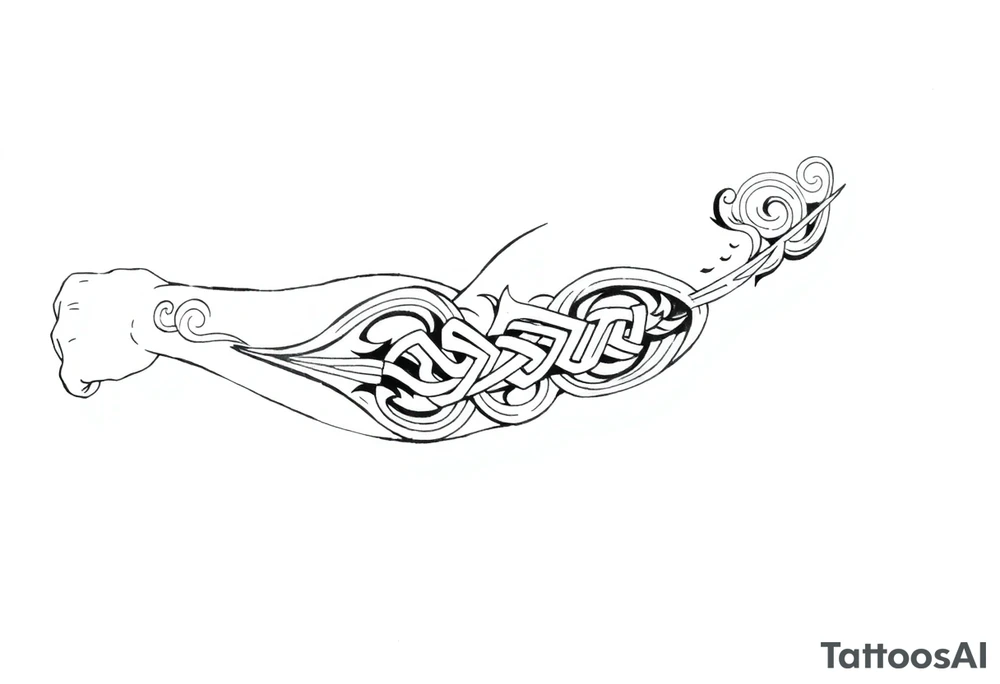 Māori style Celtic tribal
and bands black and white shading tattoo idea