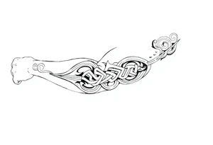 Māori style Celtic tribal
and bands black and white shading tattoo idea