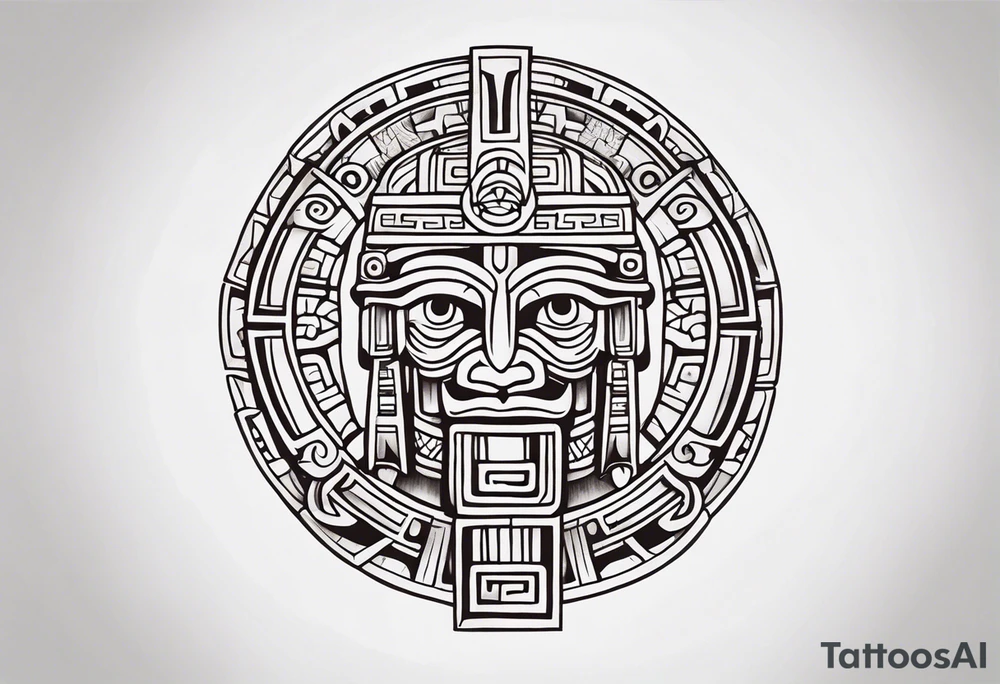 Mayan Symbol on knee tattoo idea