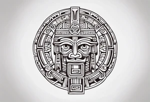 Mayan Symbol on knee tattoo idea