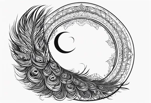 infinity symbol, peacock, moon, Orion tattoo idea