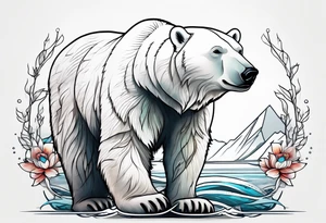 Polar bear in a minimalist but masculine 
 way tattoo idea