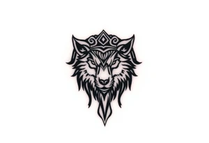 Wolf wearing a sheep like a costume with the sheep's head shapes to a hat tattoo idea