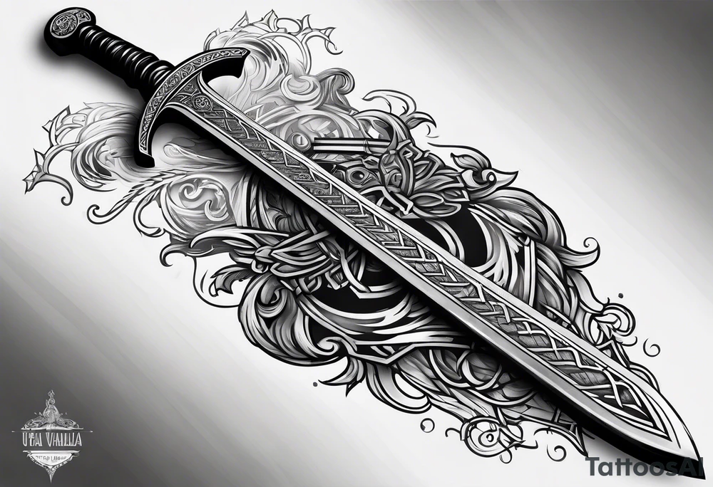 Viking sword Valhalla tattoo idea