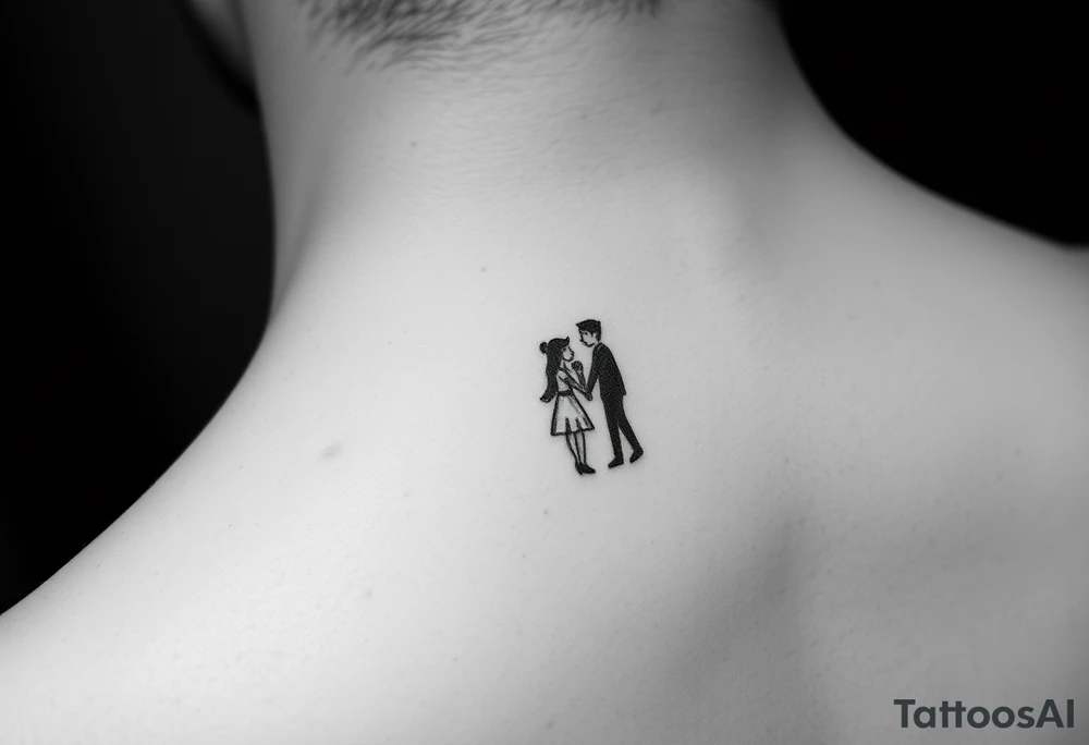 cute little couple tattos idea, cyber sigilism font, small tattoo idea