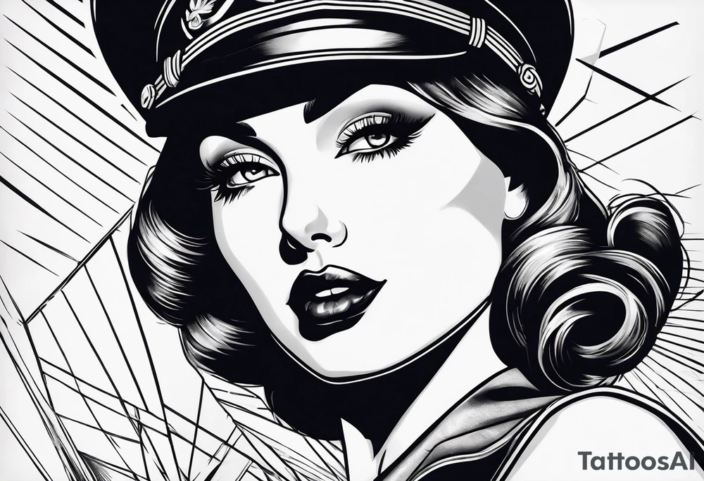 World war 2 pinup girl tattoo idea