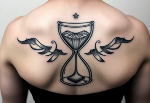 Simple but nice hourglass with trippy art details and a diamond or liquid tattoo idea