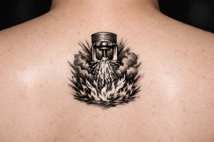 Fire Sprinkler putting out a fire tattoo idea