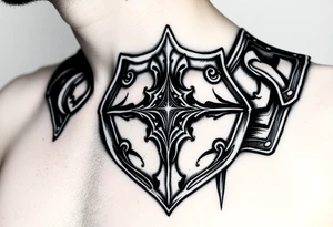 Mid-evil
 Shoulder plate armor tattoo idea