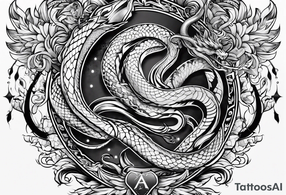 Trident with snake tattoo idea