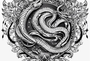 Trident with snake tattoo idea