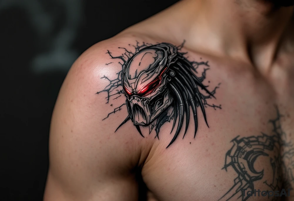 Cyber Predator – A partially cybernetic Yautja, enhanced with mechanical limbs, integrated targeting implants, and a glowing red cyber-eye replacing its bio-mask. Uses a retractable energy blade instead of wrist-mounted claws. tattoo idea