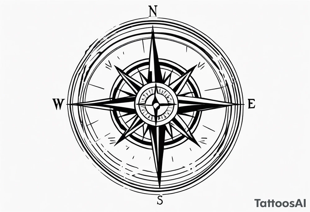 Vintage Compass Design tattoo idea