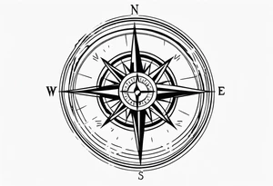 Vintage Compass Design tattoo idea
