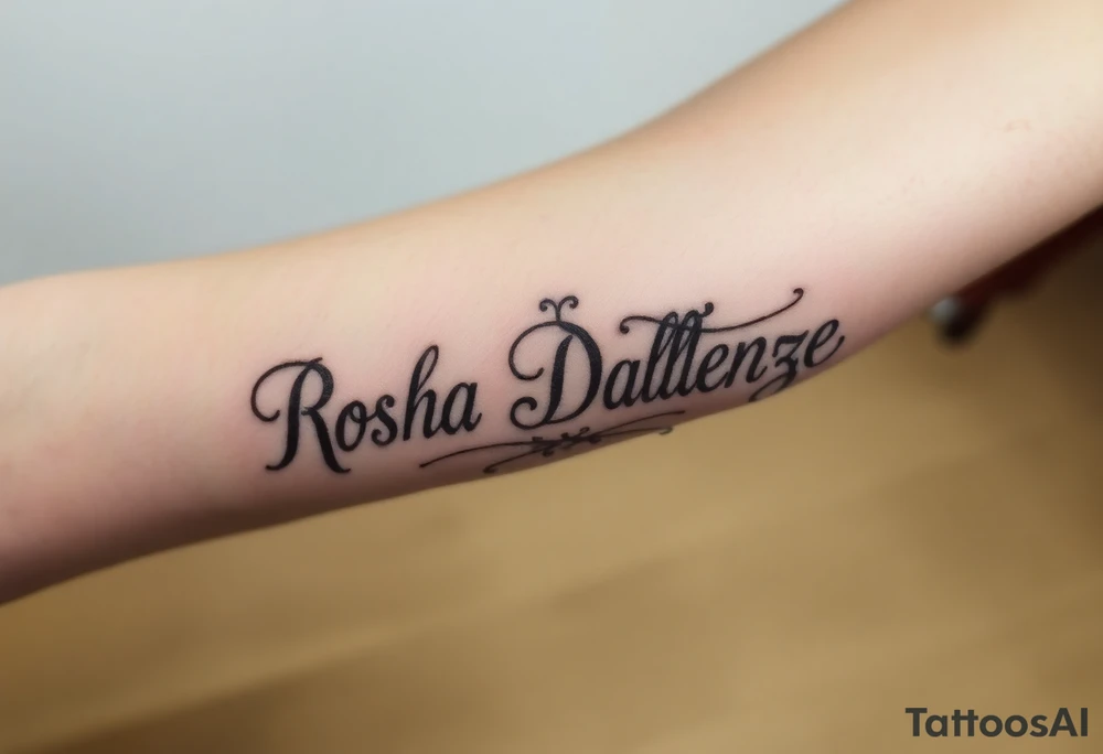 Combine the names rosela dashi and thellenze for a tattoo tattoo idea