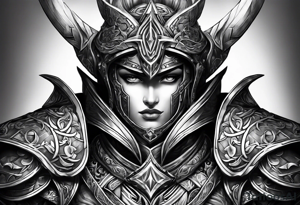 Armor on only one arm tattoo idea