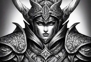 Armor on only one arm tattoo idea
