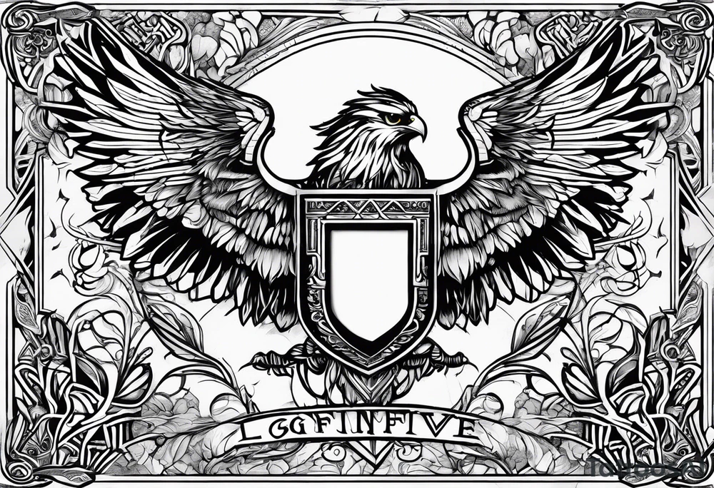 band for around an arm, incorporating the word love, a gryffin tattoo idea