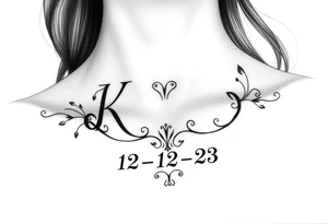 the name Kyro with birthday 12-12-23 tattoo idea
