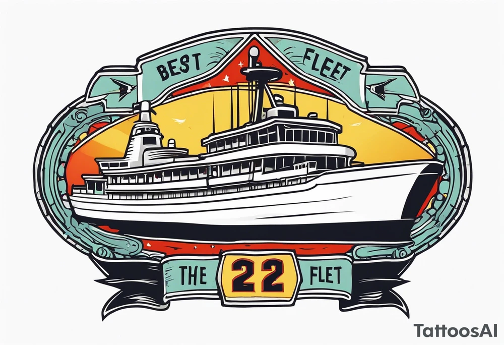 simple banner that says "NSI CLASS 24020" "BEST OF THE FLEET" tattoo idea