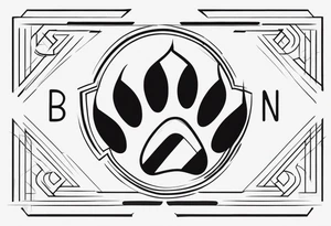 Paw Print with a name Ben tattoo idea
