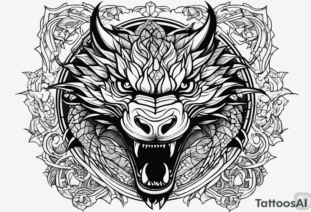 roaring dragons tattoo idea